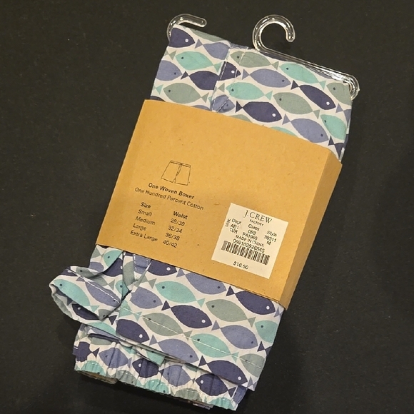 NWT J.Crew Fish Pattern Mens Boxers - Picture 2 of 3